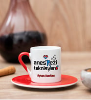 Anestezi Teknisyeni Kırmızı Türk Kahvesi Fincanı
