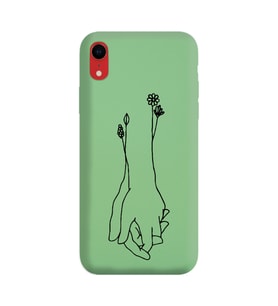 Iphone XR Çizgi Tasarımlı Yeşil Lansman Telefon Kılıfı