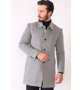PLT8364 DEWBERRY ERKEK PALTO-AÇIK GRİ