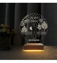 Aşk Bahçesi 3d Led Gece Lambası Seni Çok Seviyorum Yazılı Lamba (Sarı)