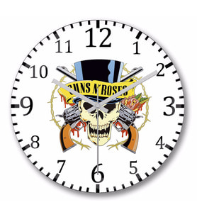Guns N' Roses Duvar Saati Bombeli Gercek Cam