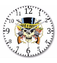 Guns N' Roses Duvar Saati Bombeli Gercek Cam