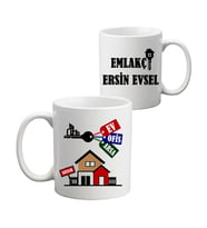 Emlakçıya Hediye İsimli Kişiye Özek Kupa Bardak