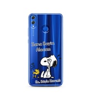Snoopy Tasarımlı Süper Şeffaf Silikon Telefon Kılıfı Huawei Honor 8X 