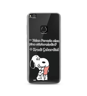 Snoopy Tasarımlı Süper Şeffaf Silikon Telefon Kılıfı Huawei P9 Lite 2017 