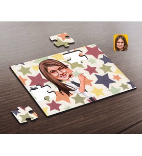 BK Gift Kişiye Özel Kız Çocuk Karikatürlü Ahşap Puzzle-1