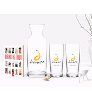 BK Gift Kişiye Özel Renkli Baskılı Düzce Tasarımlı Turistik İkili Rakı Bardağı Karaf ve Cep Kitabı Hediye Seti-1 (Model 1)