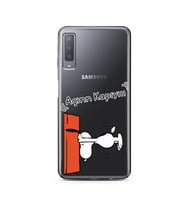 Snoopy Tasarımlı Süper Şeffaf Silikon Telefon Kılıfı Samsung A7 (2017)