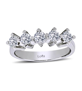 Lova E Renk 0,80 Karat Pırlanta Beştaş Yüzük - 1010072