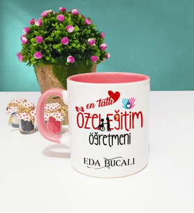 Mesajlı Özel Eğitim Öğretmeni Kupa Bardak Pembe
