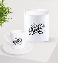 BK Gift Kişiye Özel İsimli Türk Kahvesi Fincanı ve Seramik Kül Tablası Seti-5 (Model 1)