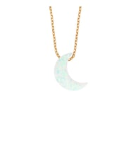 Rose Gold Beyaz Opal Ay Kolye