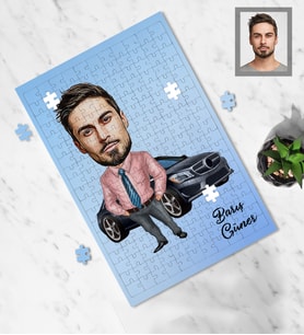 Kişiye Özel İş Adamı Karikatürlü A3 240 Parça Puzzle Bay-11