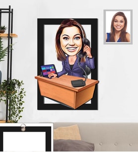 Kişiye Özel Patron Karikatürlü 3D Ahşap Tablo 30x47 Bayan-9