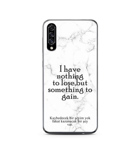 Samsung A30s Beyaz Mermer Söz Tasarımlı Telefon Kılıfı