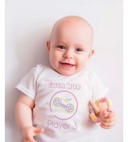 Pia Baby T2014-10 %100 Pamuk İsme Özel Player Baskılı Bebek Çıtçıtlı Body