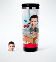 BK Gift Kişiye Özel Bay Gamer Karikatürlü Çelik Termos Bardak  1