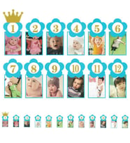 1-12 Ay Simli Foto Banner, 3,00 mt, Mavi (STD)