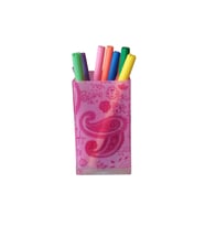KIR70317D2	KALEMLİK PEMBE KUMAŞ DESENLİ OFİS GERECİ 6X6X12CM 300ML