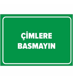 MIGNATIS - Çimlere Basmayın Levhası - Sac Malzeme 25x35cm