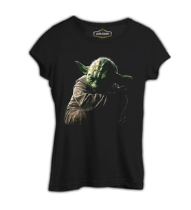Star Wars - Yoda 3 Siyah Kadın Tshirt