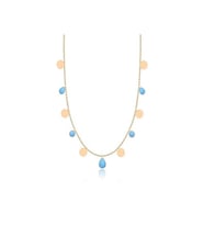 Diamond Line-Gülaylar Altın 14 Ayar Firuze Taş Kolye