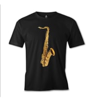 Saksafon Siyah Erkek Tshirt