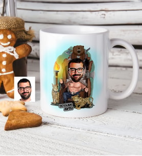 BK Gift Kişiye Özel Bay Viking Karikatür Beyaz Kupa Bardak