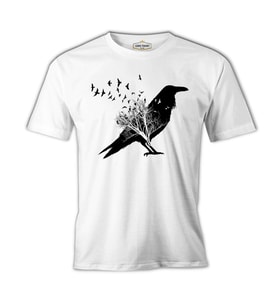 Crows in Tales Beyaz Erkek Tshirt