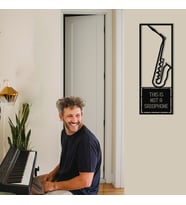 New Jargon - Çerçeve İçinde This İs Not A Saxophone Tasarım Metal Tablosu 70x25cm (Siyah)