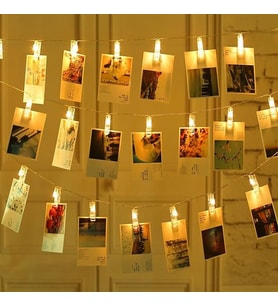 10 lu Gün Işığı Ledli Fotoğraf Mandalları ve 20 adet polo kart baskı