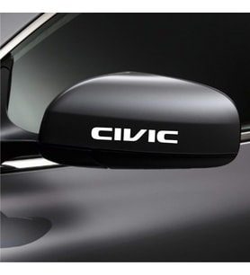 Civic Araba Yan Ayna Araç Sticker Yapıştırma 2Adet
