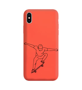 Iphone X Çizgi Tasarımlı Turuncu Lansman Telefon Kılıfı
