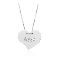 Kalp Şekilli Gümüş Kolye Özel Gün Hediyesi (Rose)