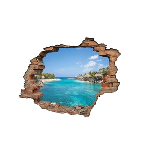Renkselart Kirik Tuğla, Tatil Köyü, Deniz Duvar Sticker-223