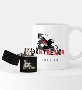 BK Gift Kişiye Özel Antrenör Temalı Çakmak ve Kupa Seti - 3
