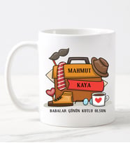 Babaya Hediye İsimli Kupa Bardak Beyaz