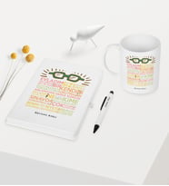 BK Gift Kişiye Özel Öğretmen Sözleri Temalı Beyaz Defter Kalem Kupa Seti - 2