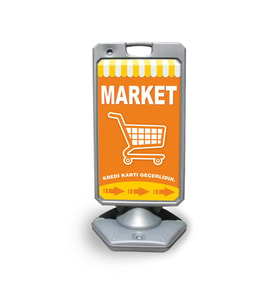 Market   Reklam ve Yönlendirme Uyari Dubasi A Tabela Gri