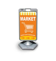 Market   Reklam ve Yönlendirme Uyari Dubasi A Tabela Gri