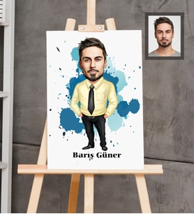 Kişiye Özel Öğretmen Karikatürlü  Ahşap Tablo 30x47 Bay-13