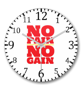 No Pain No Gain Duvar Saati Bombeli Gercek Cam
