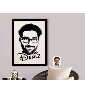BK Gift Kişiye Özel İsimli Erkek Silüet Kanvas Tablo 70x100cm-1A