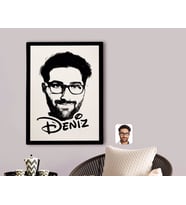 BK Gift Kişiye Özel İsimli Erkek Silüet Kanvas Tablo 70x100cm-1A
