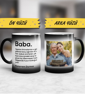 Sihirli Fotoğraflı Baba Kupa Bardak Kişiye Özel Babalar Günü Hediyesi