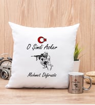 Askere Hediye Yastık ve Silver Kupa Bardak