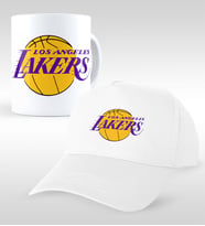 NBA Los Angeles Lakers Beyaz Kupa ve Şapka Seti (Model 1)