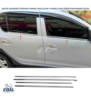Dacia Sandero Stepway Krom Cam Çıtası 4 prç. 2012 ve üzeri P.Çelik