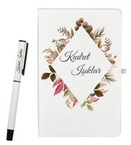 Sevgiliye Hediye Kişiye Özel Olarak Hazırlanmış Defter Ve Roller Kalem Seti