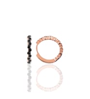 Söğütlü Silver Gümüş rose 17 mm siyah sıra taşlı halka küpe